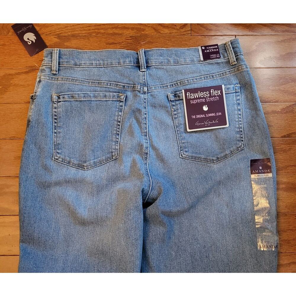 Gloria Vanderbilt Amanda Jeans Lt Wash Size 14 Stretch Classic Fit/Tapered Leg - Picture 4 of 13